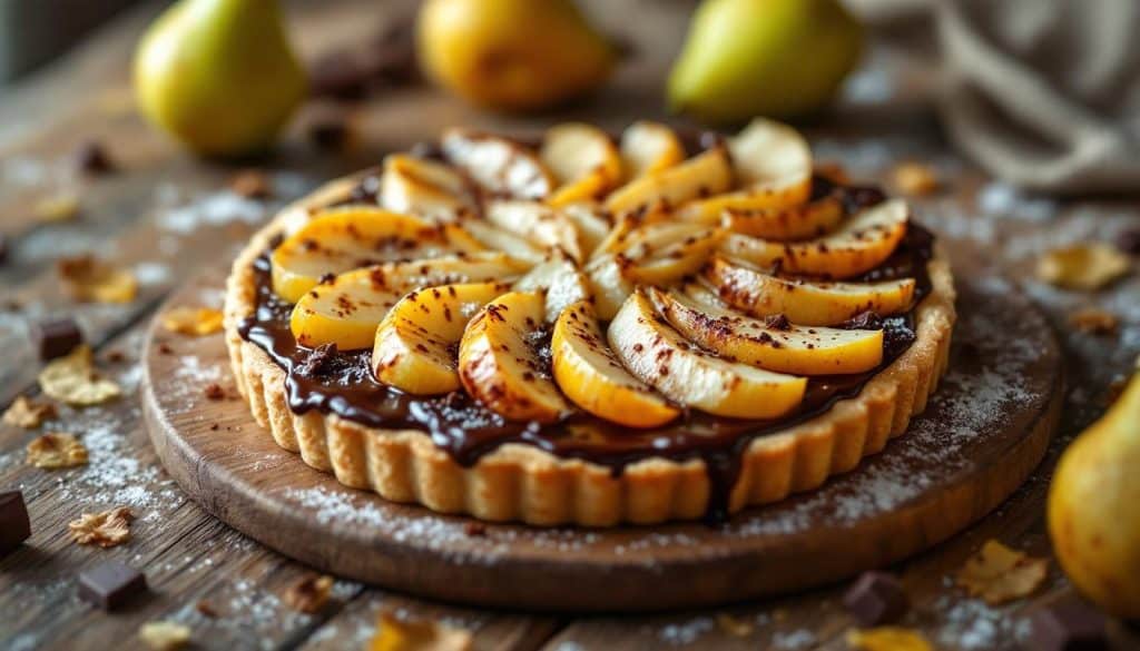 découvrez notre recette facile et gourmande de tarte poire chocolat, un dessert parfait pour allier douceur fruitée et gourmandise chocolatée.