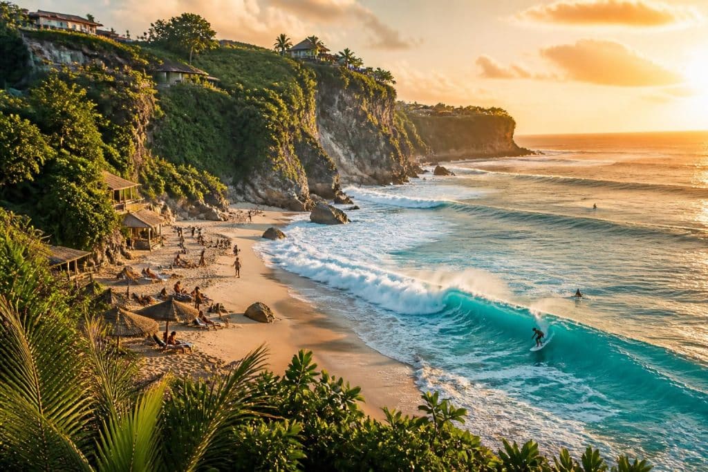 découvrez la plage d'uluwatu à bali, un paradis pour les surfeurs et voyageurs, avec ses spots de surf renommés, ses paysages époustouflants et ses incontournables conseils pour vivre une expérience unique.